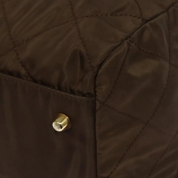 PRADA Boston Bag Nylon Brown Gold Auth sw1308 - Picture 5 of 16